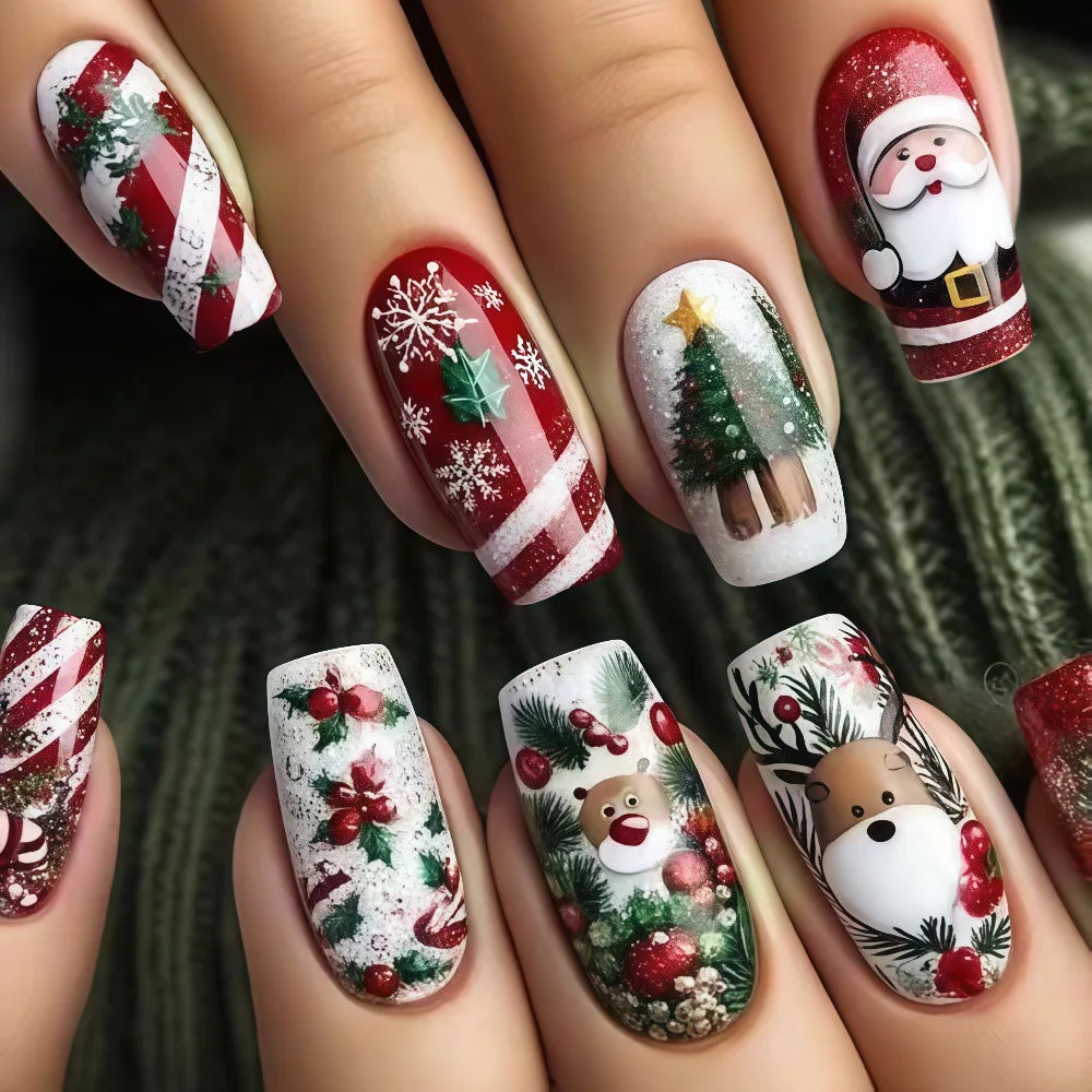 Festive Holiday Nail Art Set