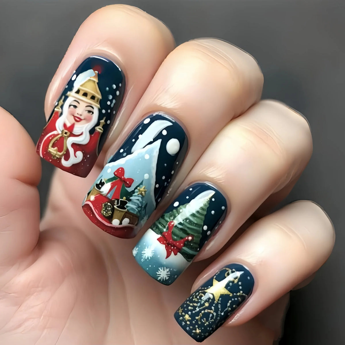 Festive Holiday Nail Art Set