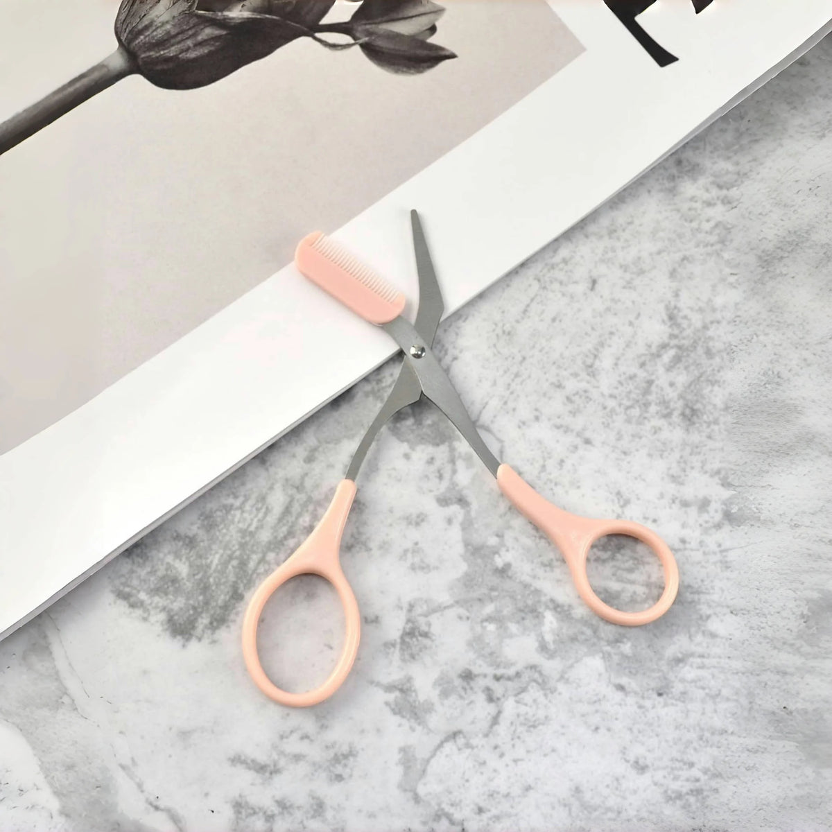Elegant Pink Eyebrow Trimming Scissors