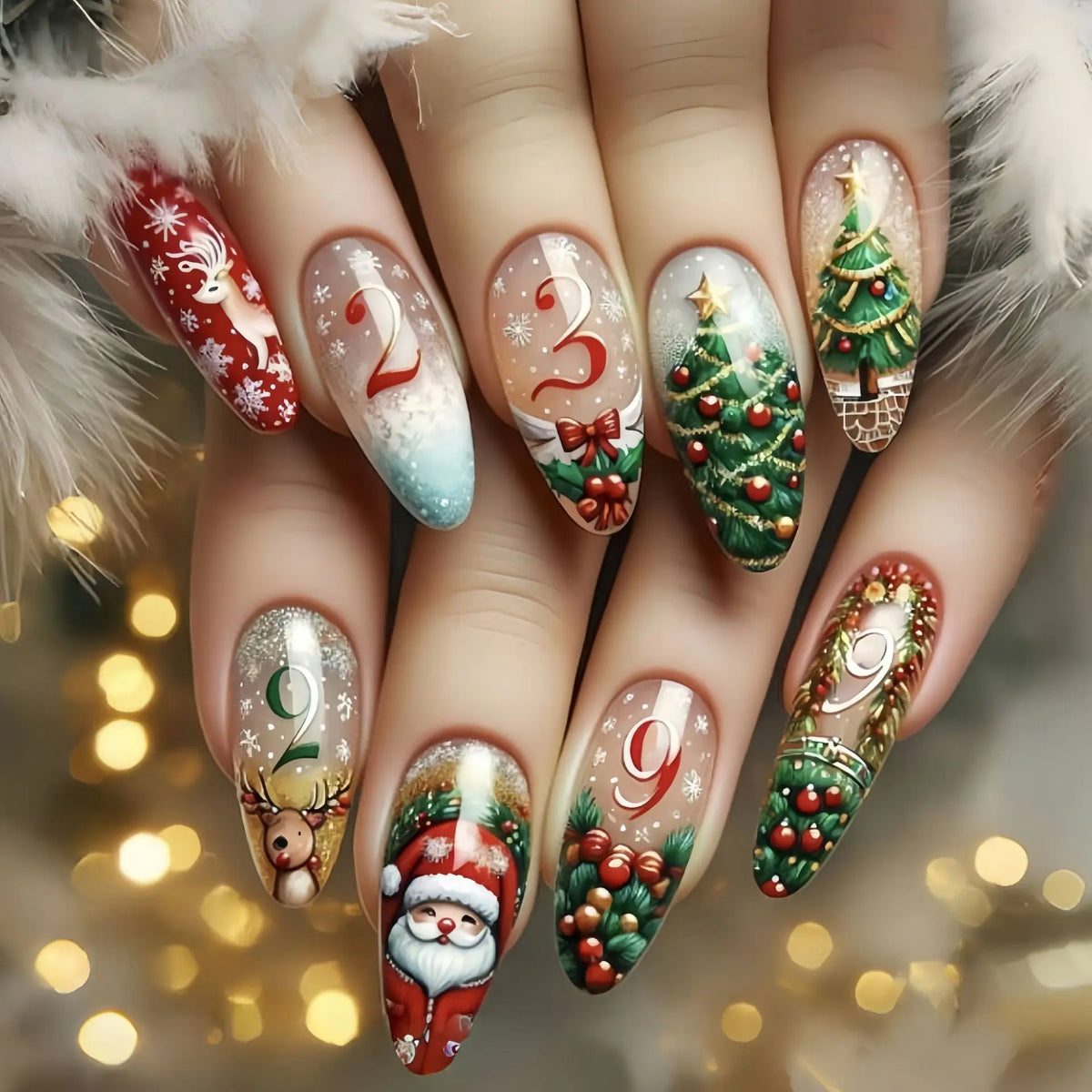 Festive Holiday Nail Art Set
