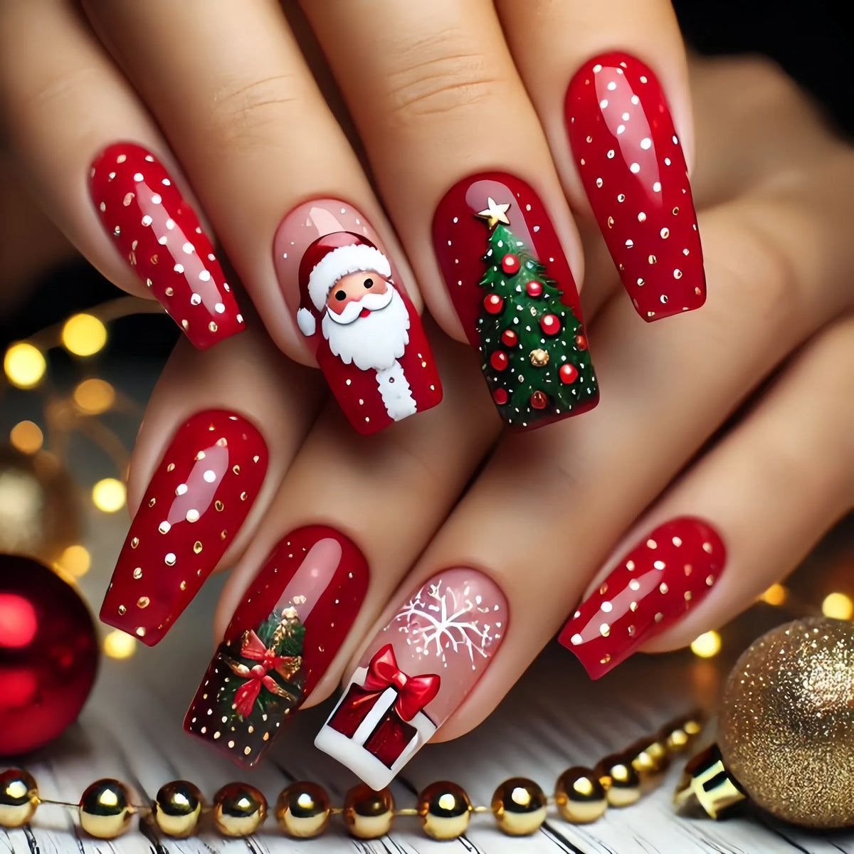Festive Holiday Nail Art Set
