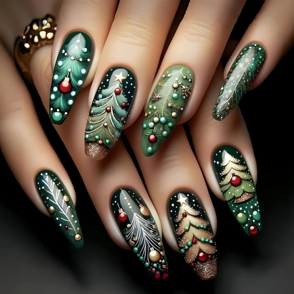 Festive Holiday Nail Art Set