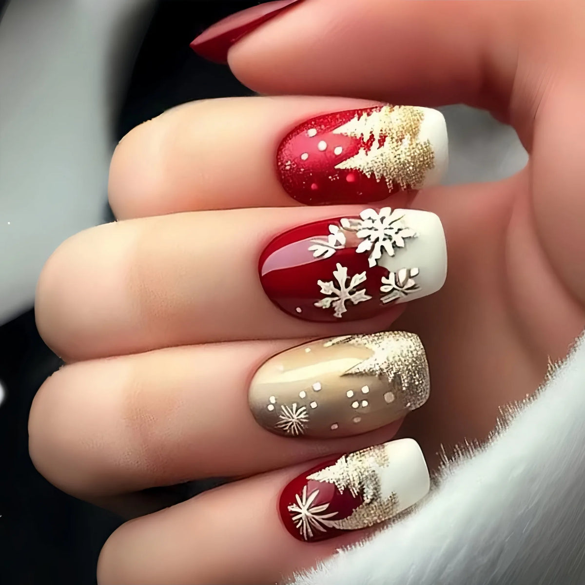 Festive Holiday Nail Art Set