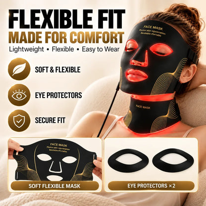 LED Face & Neck Mask – Black