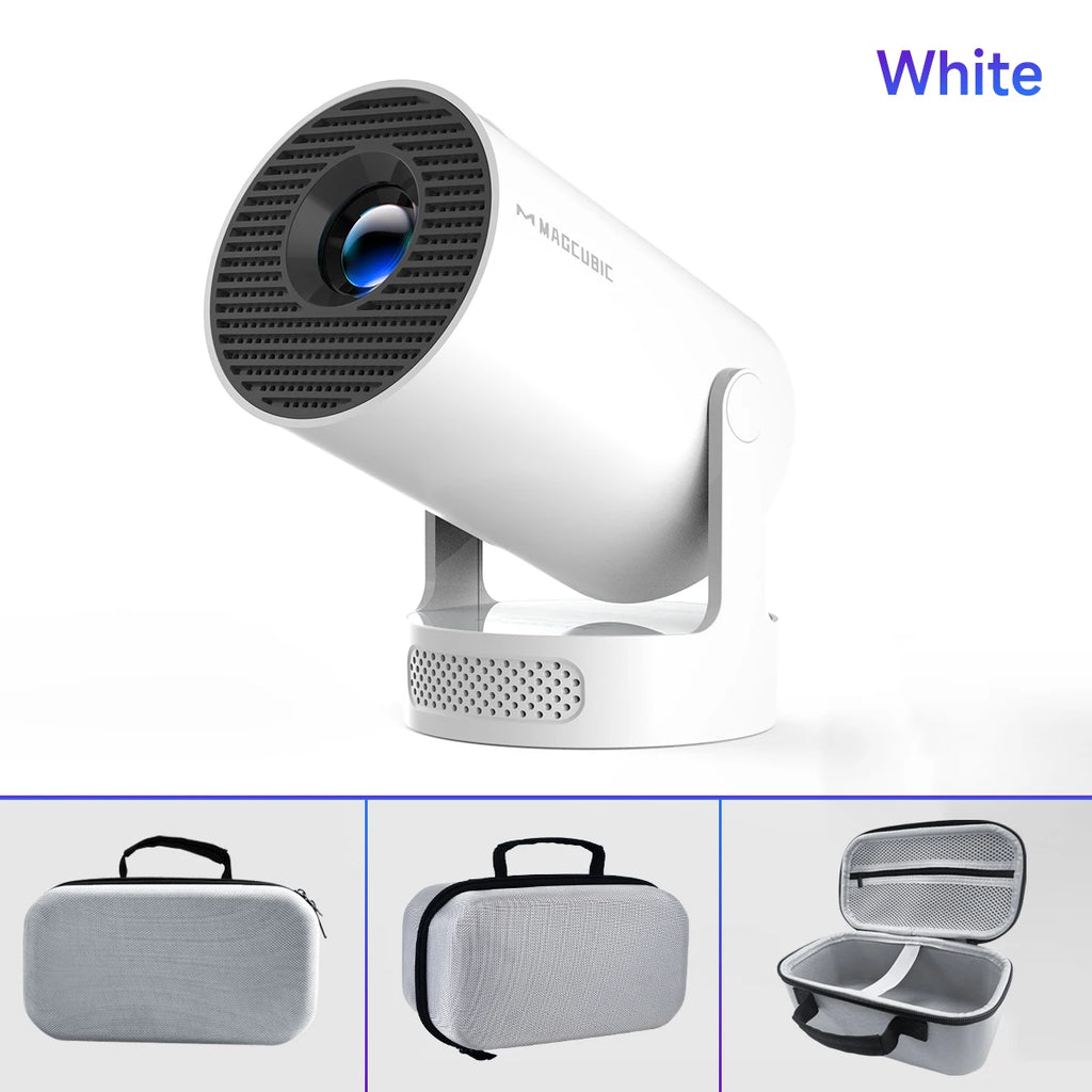 HY300 Pro Portable Projector – White, EU Plug