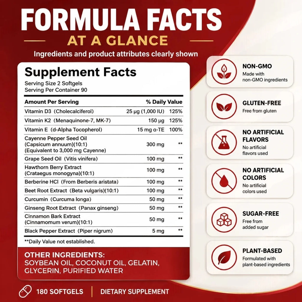 Cayenne Pepper, Berberine & Vitamin E Softgels