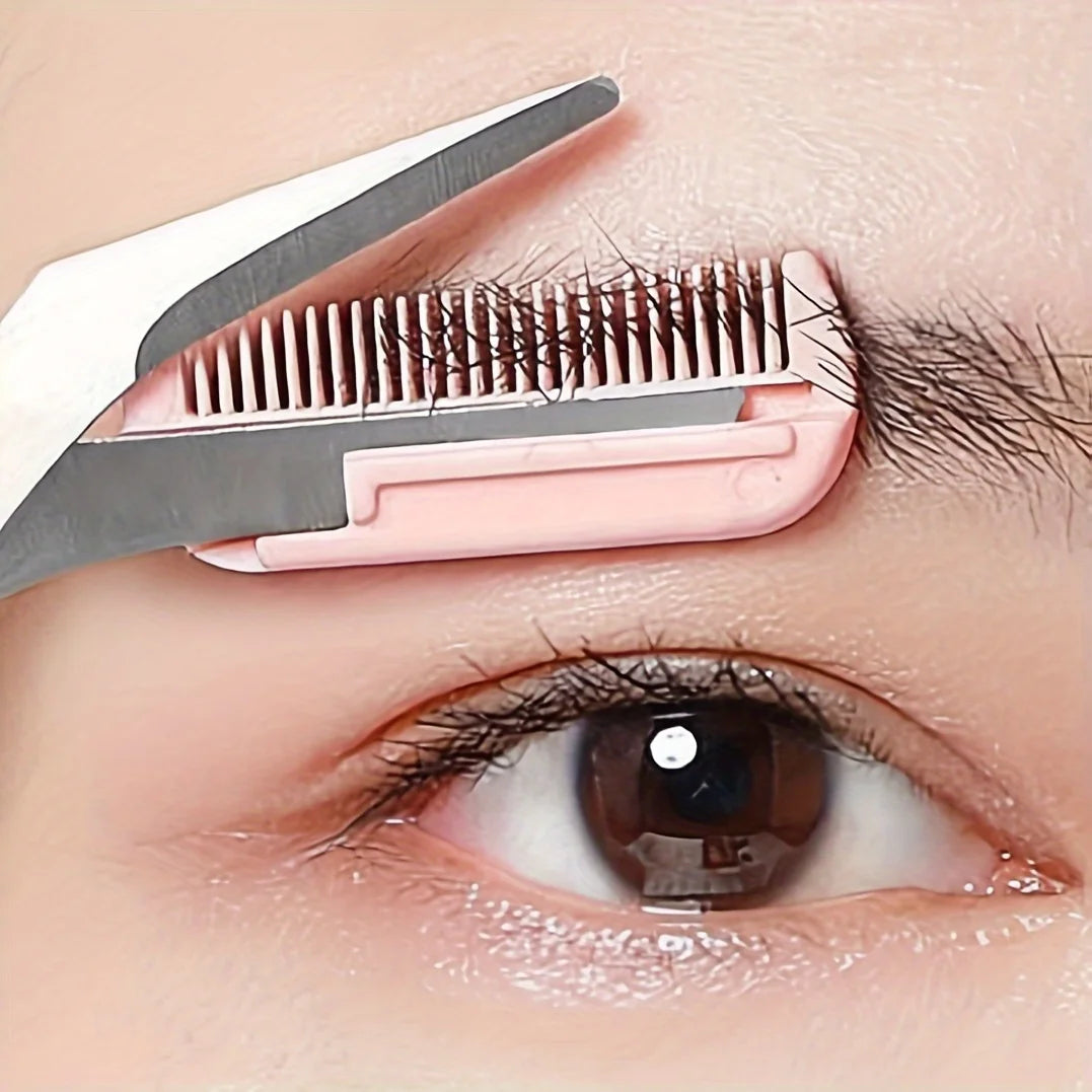 Elegant Pink Eyebrow Trimming Scissors