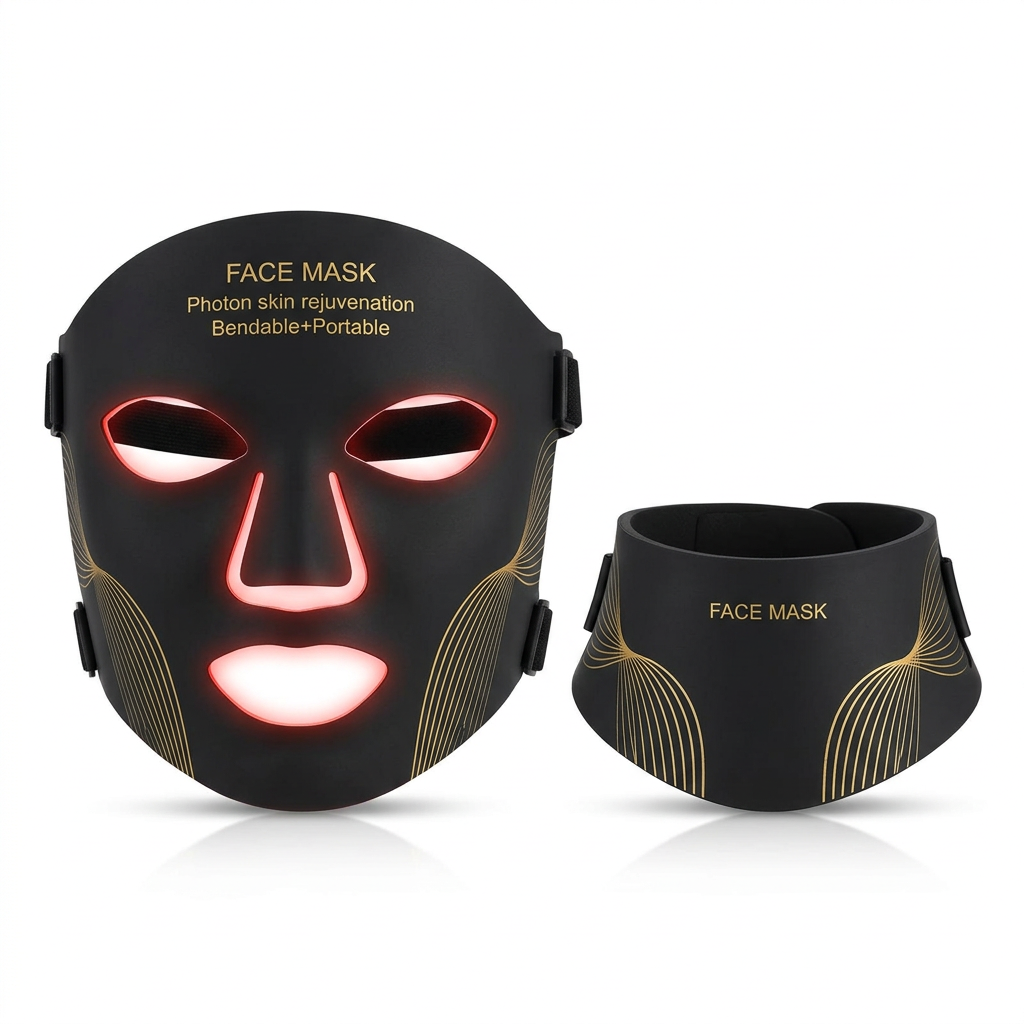 Clean black LED face and neck mask product image